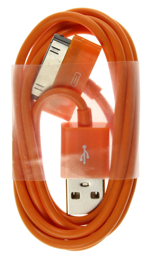 Кабель USB для iPhone 4 Оранжевый