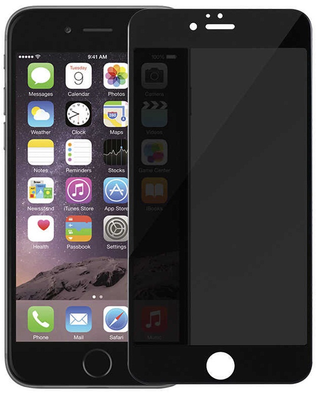 Защитное стекло для iPhone 6 Plus Черное Антишпион
