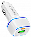 Автомобильное зарядное устройство USB Borofone BZ14 (кабель Type-C) Белый